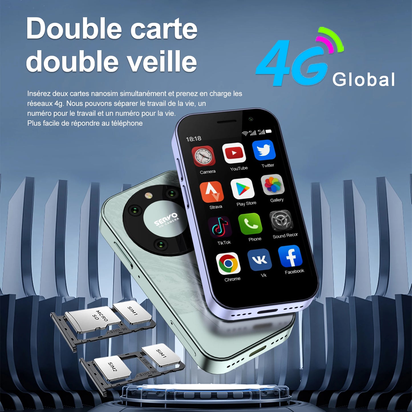 SERVO KING 9000 Mini Smartphone 4G
