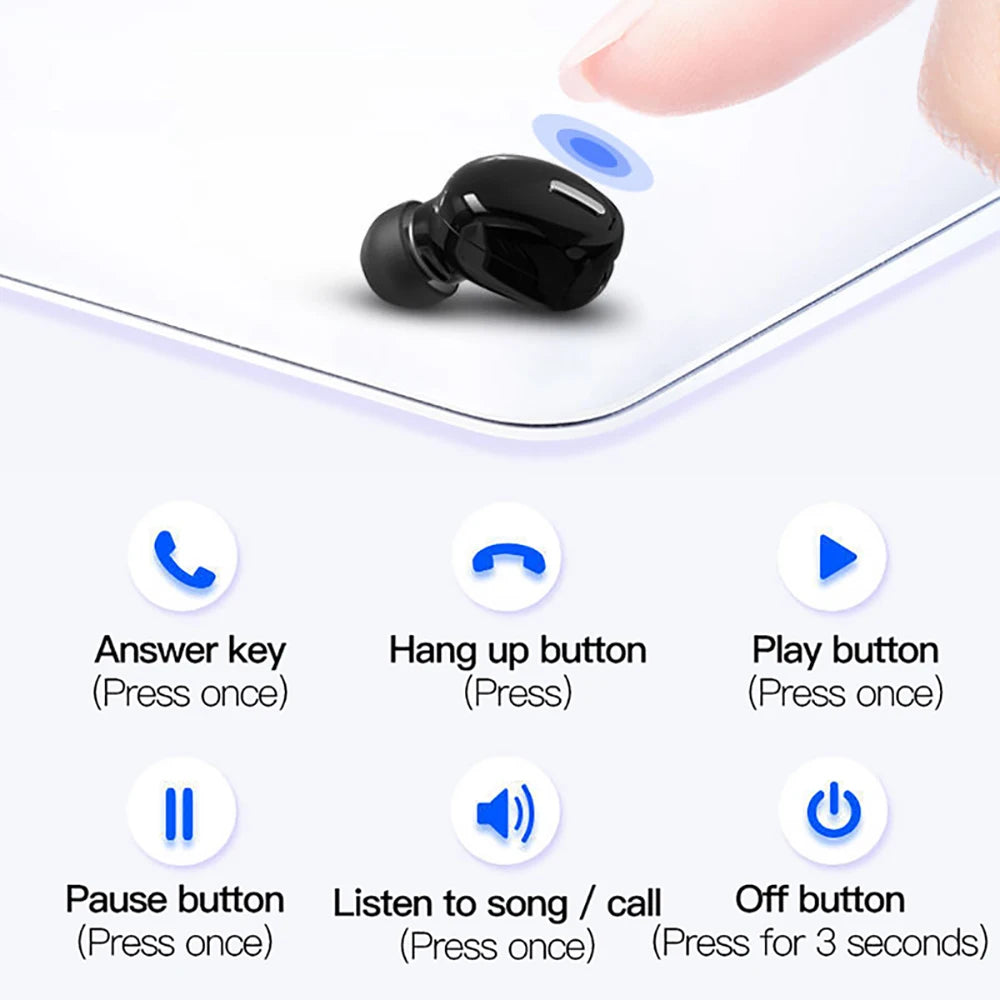 Oreillette/Micro Bluetooth invisible X9